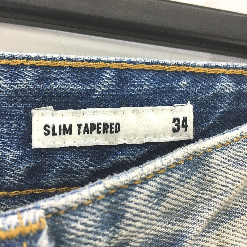 Jeanswest Blue Denim Slim Tapered Worn Look Regular Jeans Mens Size 34 NEW
