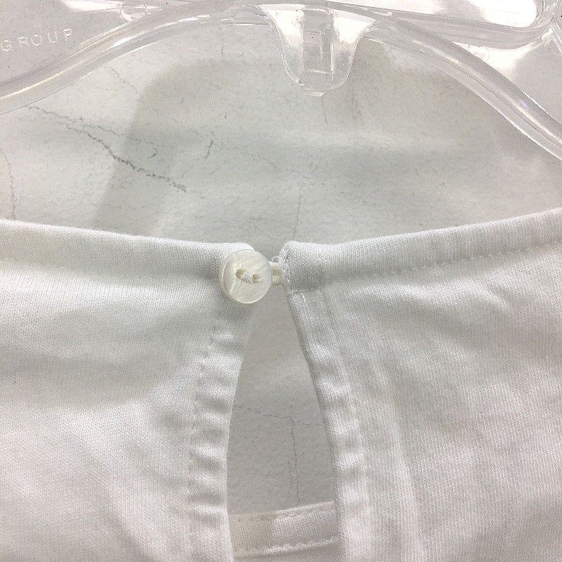 SEED Heritage White 100% Cotton 3/4 Sleeve Ruffle Top Ladies Size M NEW