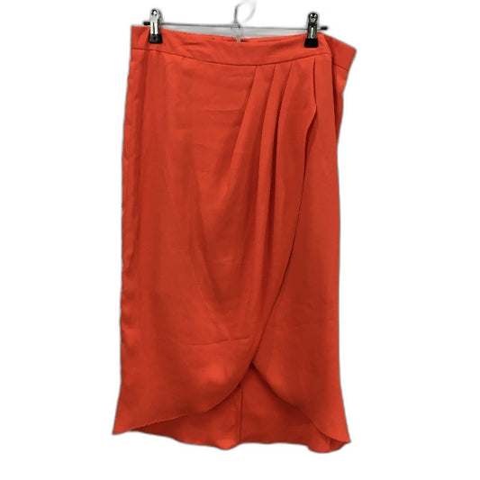 Forever New Hollie Drape High Waisted Orange Wrap Skirt Ladies Size AU 12 NEW