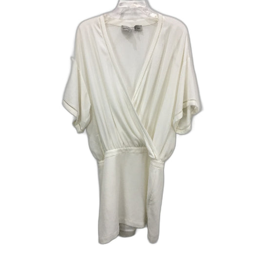 Blessed are the meek Textured Sheer Drapey White Mini Dress Size AU 2 NEW
