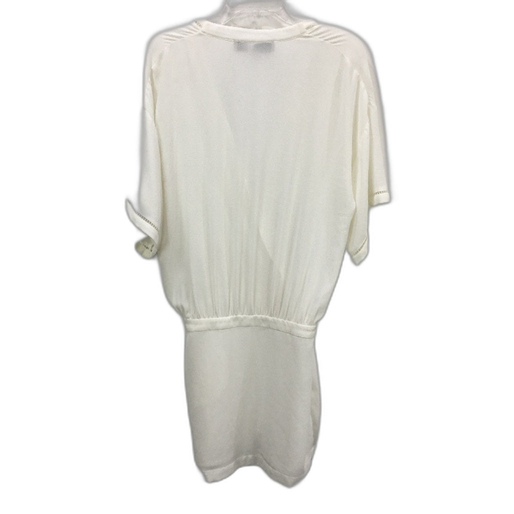 Blessed are the meek Textured Sheer Drapey White Mini Dress Size AU 2 NEW