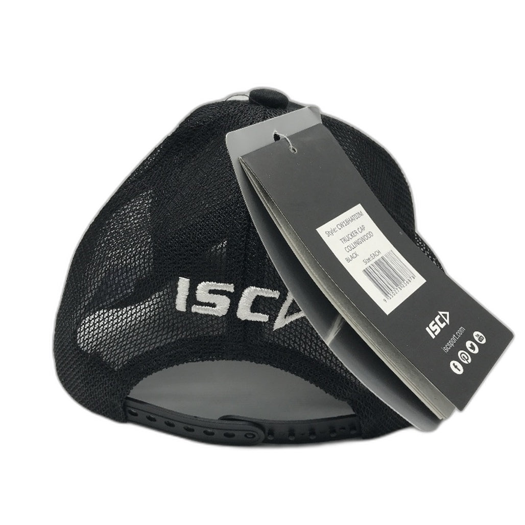 ISC AFL Collingwood FC Street Logo Black Trucker Cap Unisex One Size NEW