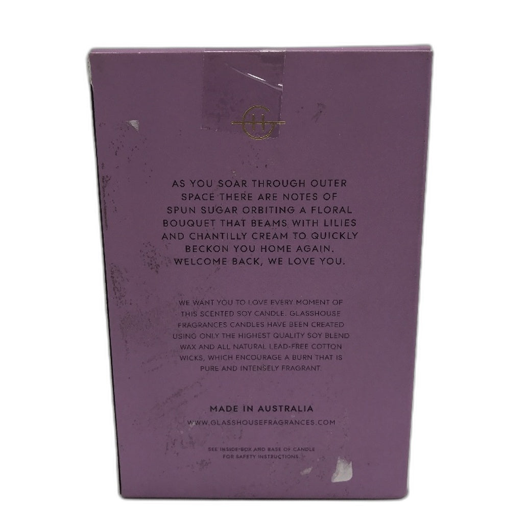 Glasshouse Fragrances 380g Moon and Back Sugar Dust and Lily Soy Candle Jar NEW