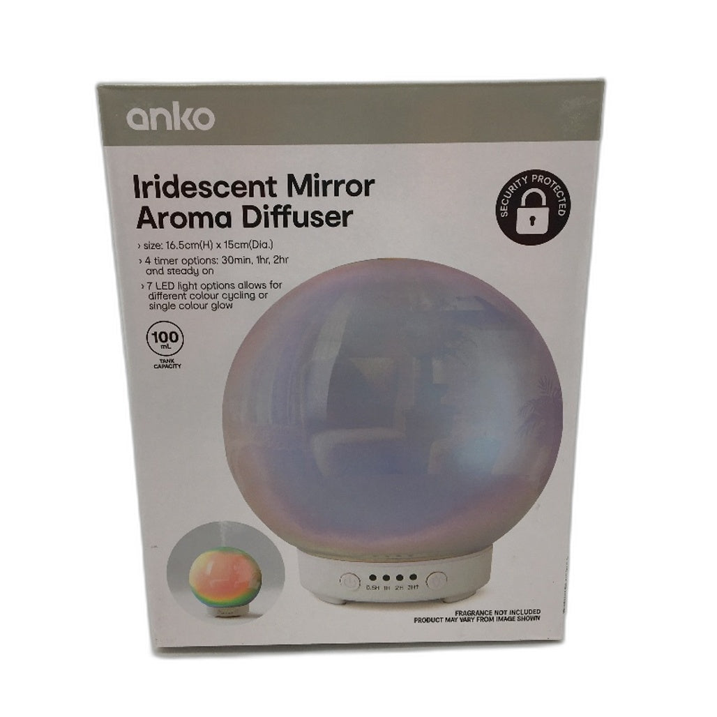 100mL 7 LED Light Iridescent Mirror Aroma Diffuser Globe NEW