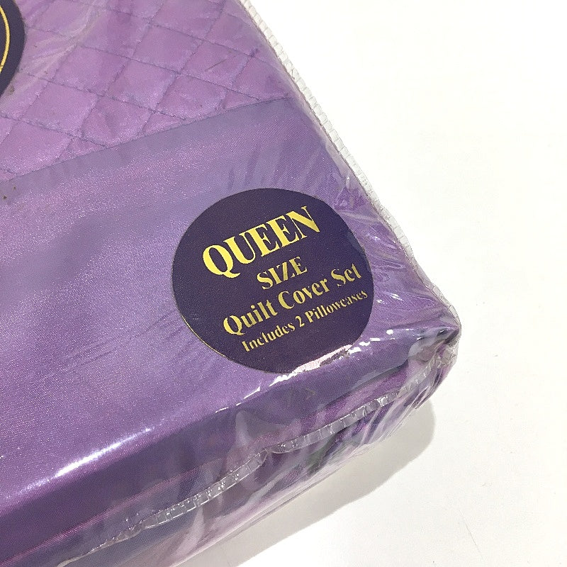 Boudoir Barcelona Purple Quilt Cover Set with Neck Roll Cover QUEEN NEW