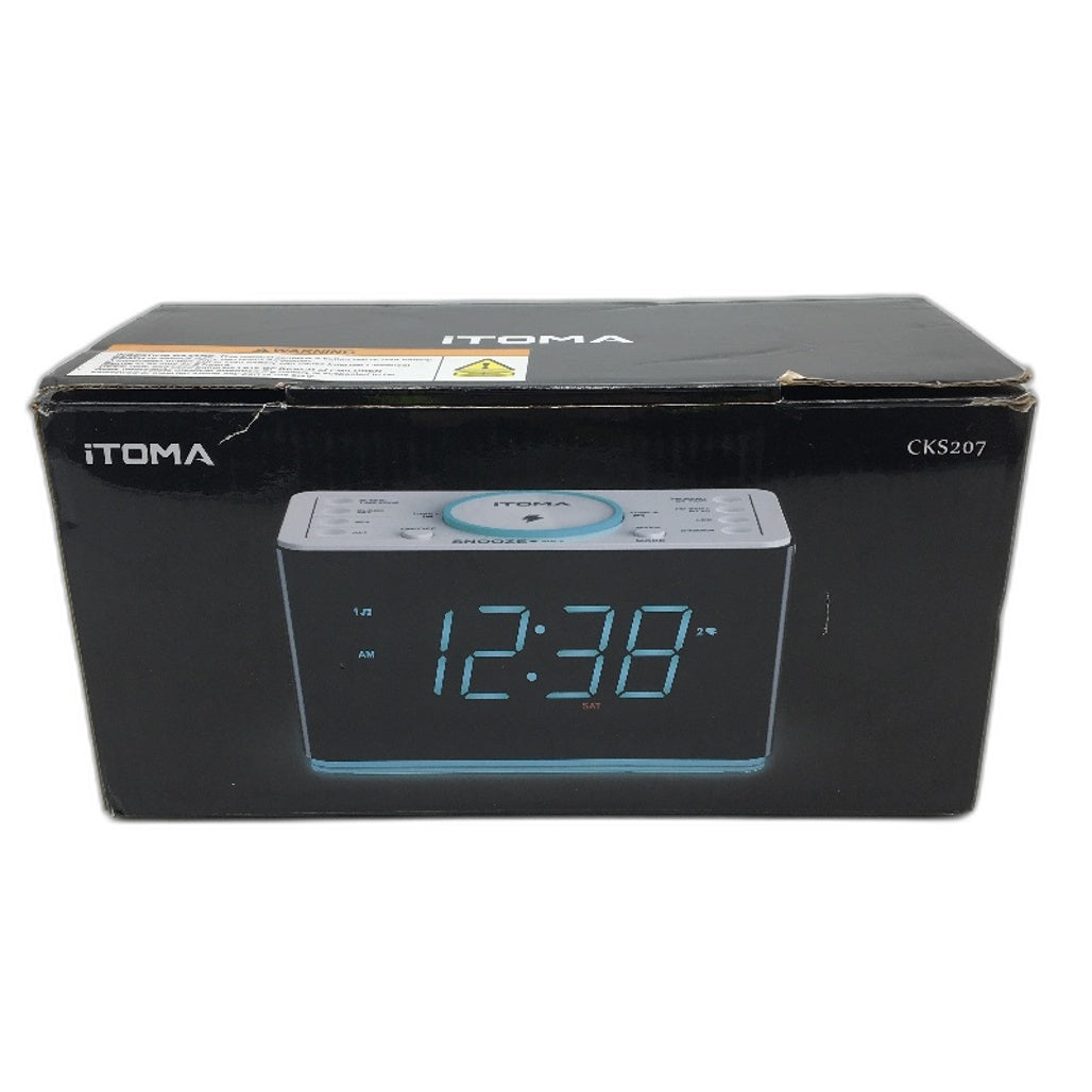 iTOMA CKS207 Dual Alarm Clock with FM Radio and 15W Fast Wireless Charger DEMO