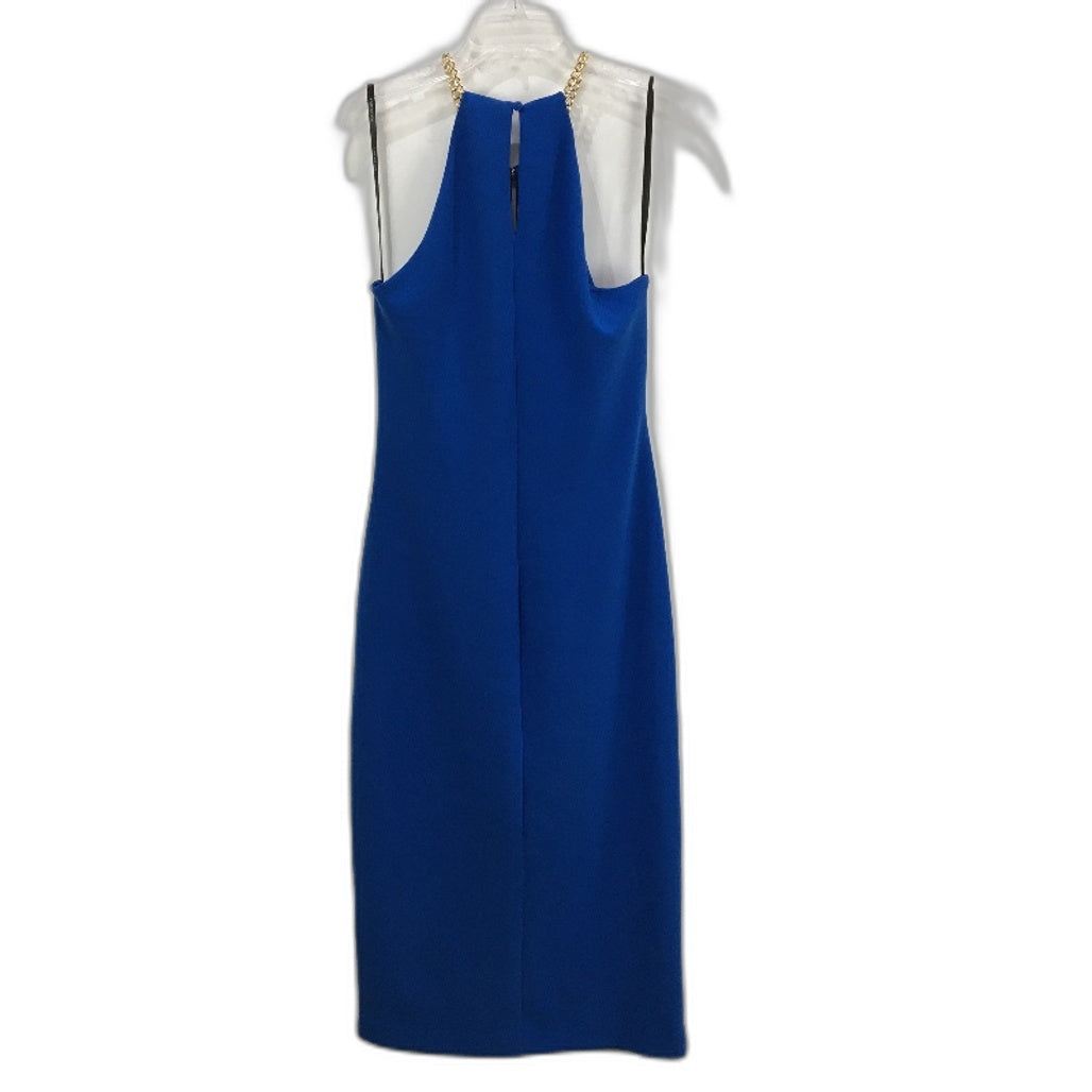 Forever New Sadie Chain Cross Over Midi Dress in Blue Ladies Size AU 1–  Vinnies Online