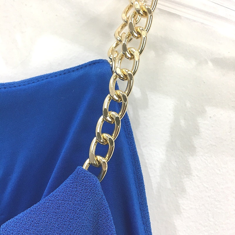 Forever New Sadie Chain Cross Over Midi Dress in Blue Ladies Size AU 16 NEW