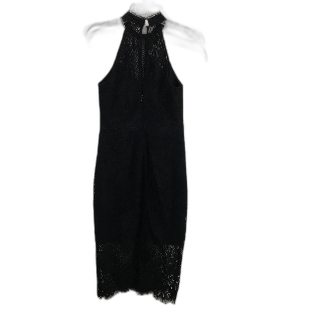 Ever New Lena High Neck Lace Bodycon Black Midi Dress Ladies Size AU 16 NEW