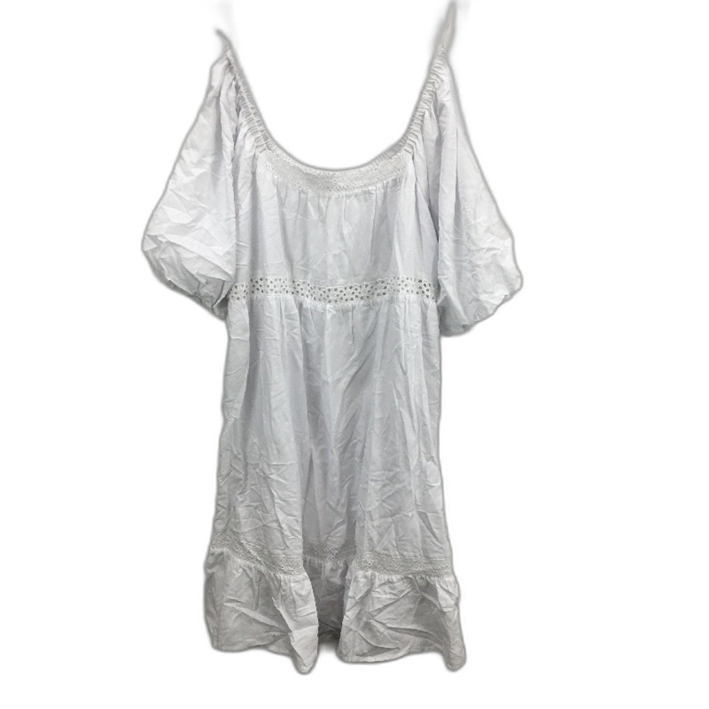 Jeanswest White Eyelet Embroidery Short Sleeve Dress Ladies Size 10 NEW