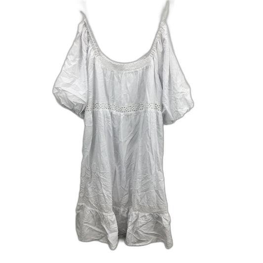 Jeanswest White Eyelet Embroidery Short Sleeve Dress Ladies Size 10 NEW