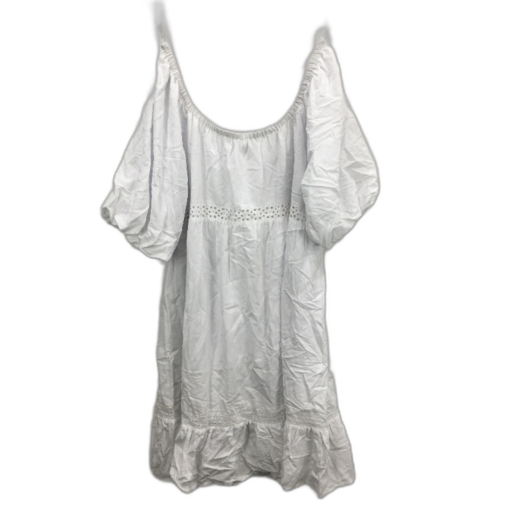 Jeanswest White Eyelet Embroidery Short Sleeve Dress Ladies Size 10 NEW