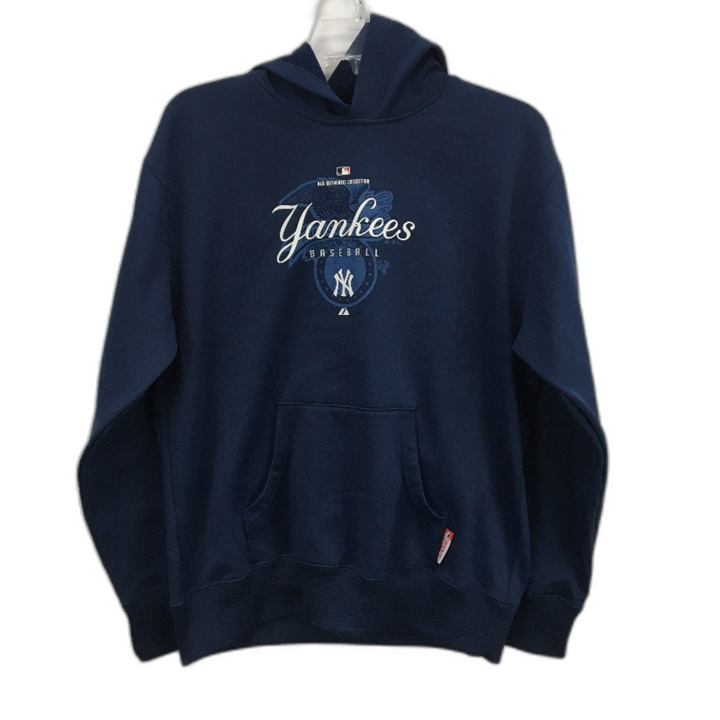 MLB Supporter Blue NY Yankees Therma Base Hooded Jumper Youth Size XL