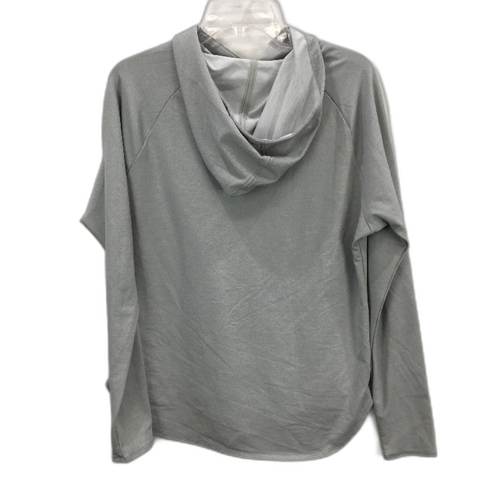 PUMA Silver Grey Stretch Lightweight Athletic L/Sleeve Hooded Sports Top Size M