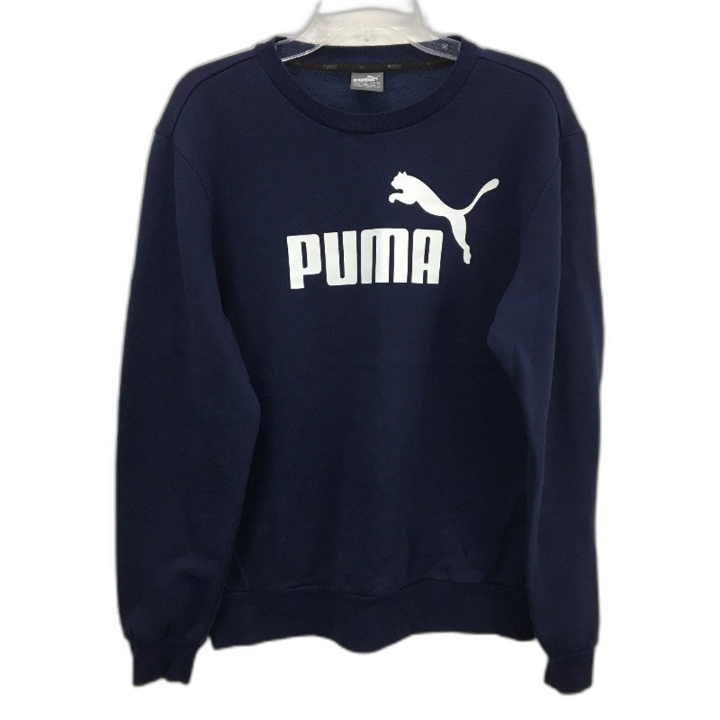 PUMA Navy Blue White Large Logo Sports Jumper Ladies Size Medium