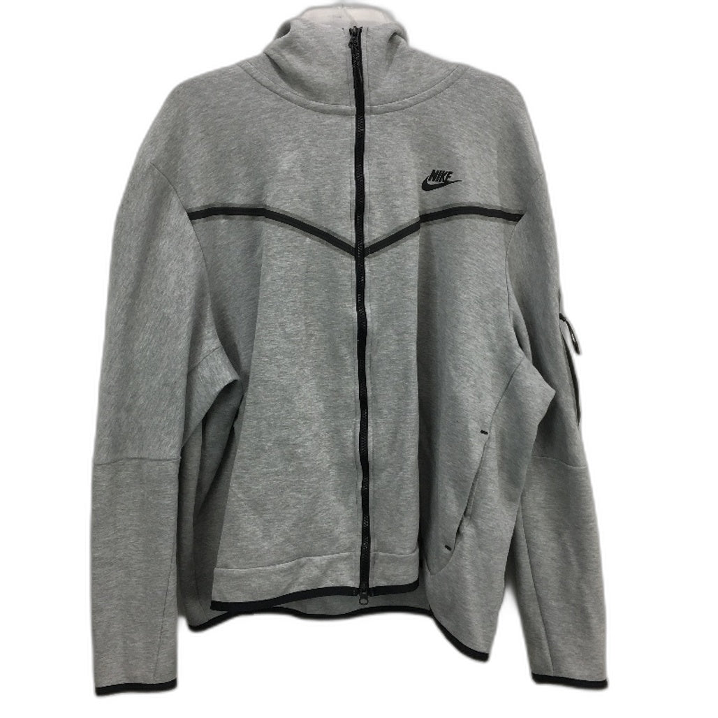 Nike Grey Zip Up Hooded Sports Activewear Sweatshirt Jumper Unisex Size L