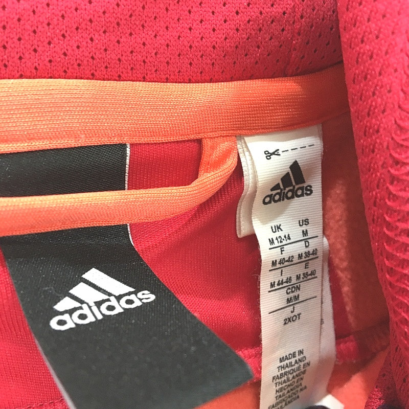 Adidas Red Orange Hooded Climawarm Fleece Lined Jumper Ladies Size M 12
