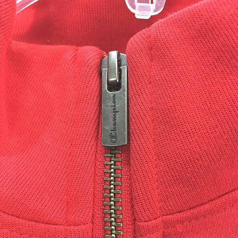 Champion Red Cotton Blend 1/4 Zip Activewear Sports Top Mens Unisex Size S