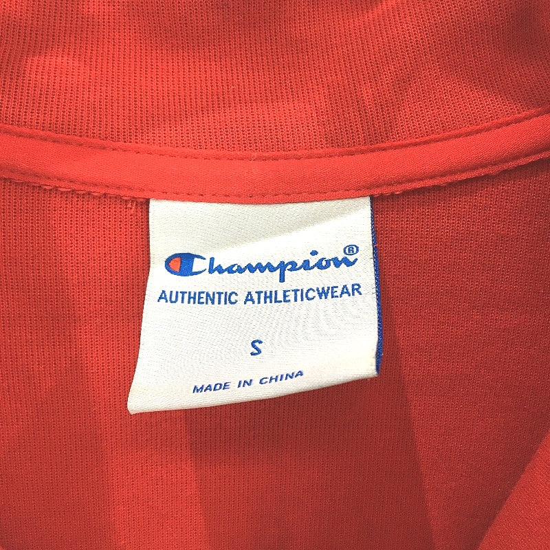 Champion Red Cotton Blend 1/4 Zip Activewear Sports Top Mens Unisex Size S