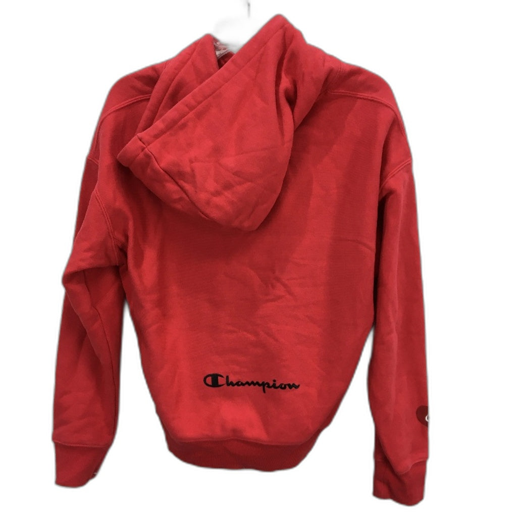 Champion Reverse Weave Red Cotton Blend Hooded Jumper Mens Unisex Size M