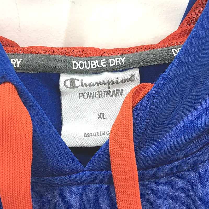 Champion Royal Blue Powertrain Double Dry Hooded Jumper Mens Unisex Size XL