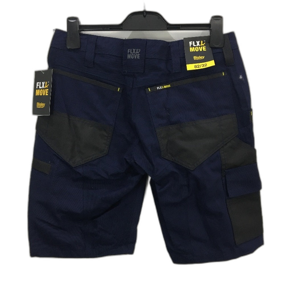 Bisley Workwear Navy Blue Flex & Move Cargo Work Shorts Mens Size 82/32 NEW
