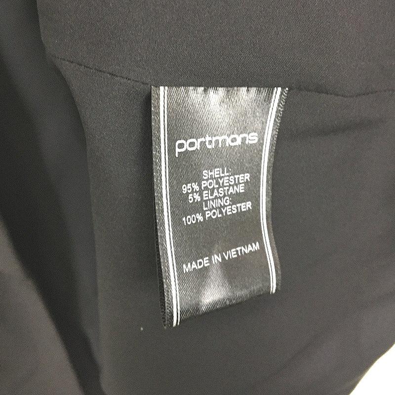 Portmans Black Mi Armour Ruched 3:4 Sleeve Lightweight Blazer Ladies Sze 16 NEW