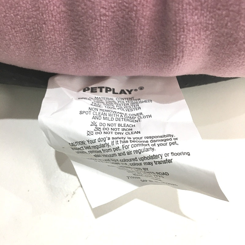 Petplay 'Oh So Dreamy' Soft Plush Pink & Grey Pet Bed S-M 76cm NEW