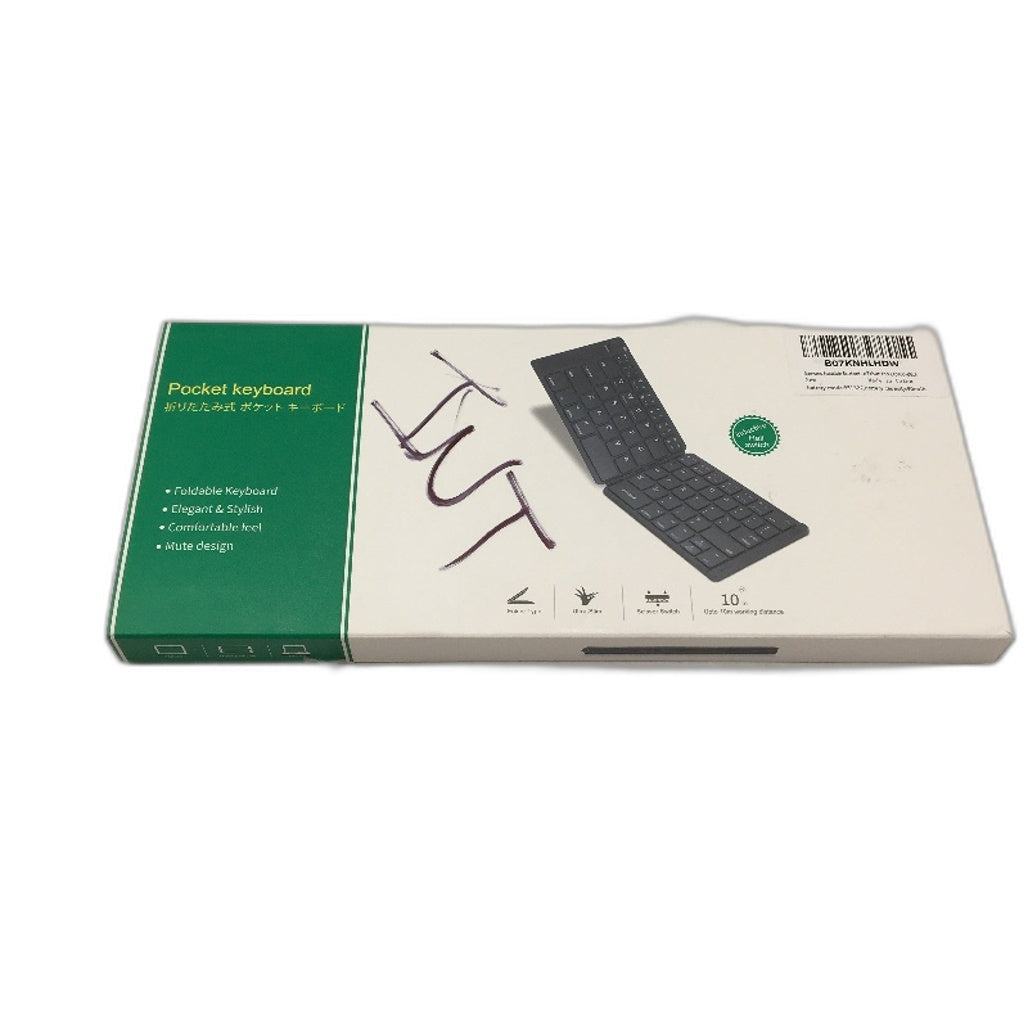 Samsers Foldable Ultra Slim Wireless Bluetooth Pocket Keyboard in Black NEW