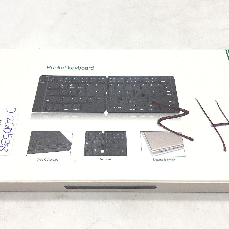 Samsers Foldable Ultra Slim Wireless Bluetooth Pocket Keyboard in Black NEW