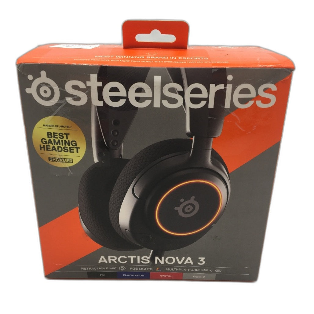 SteelSeries Arctis Nova 3 Gaming Headset with Retractable Mic in Black NEW