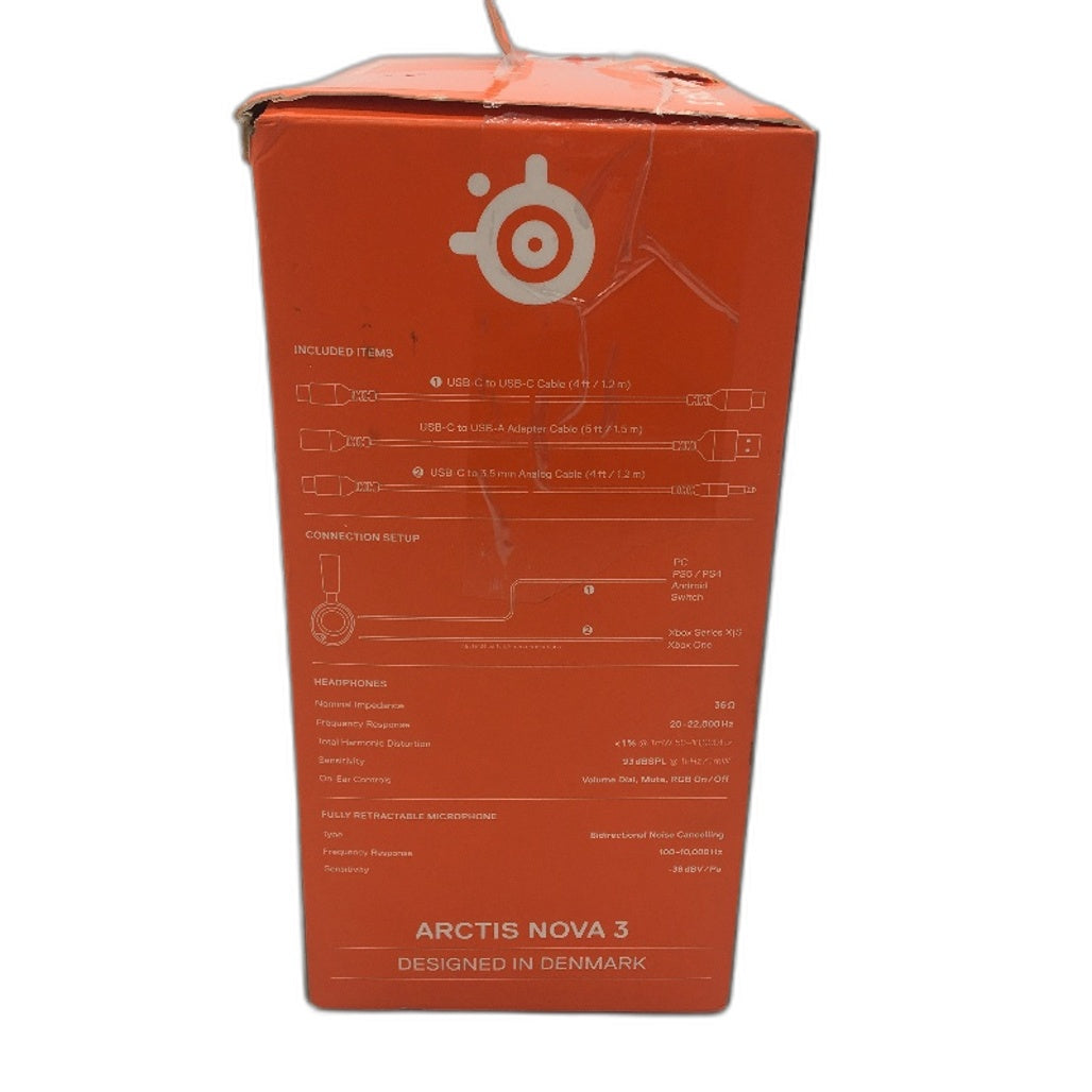 SteelSeries Arctis Nova 3 Gaming Headset with Retractable Mic in Black NEW