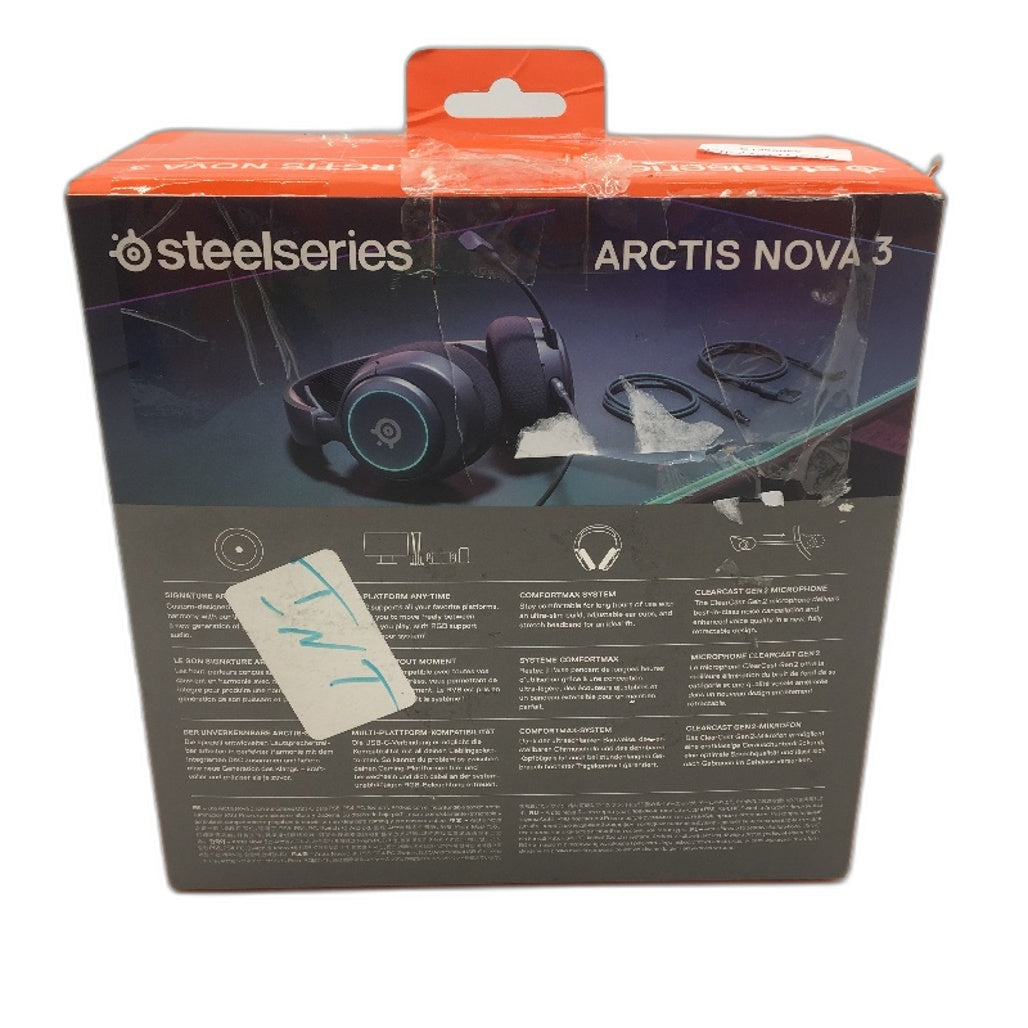 SteelSeries Arctis Nova 3 Gaming Headset with Retractable Mic in Black NEW