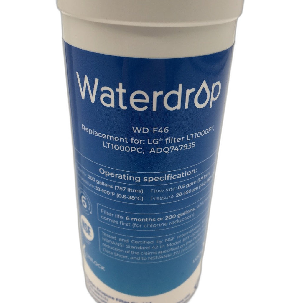 Waterdrop WD-F46 2 Pack LT1000P Water Filter Replacement for LG Fridge NEW