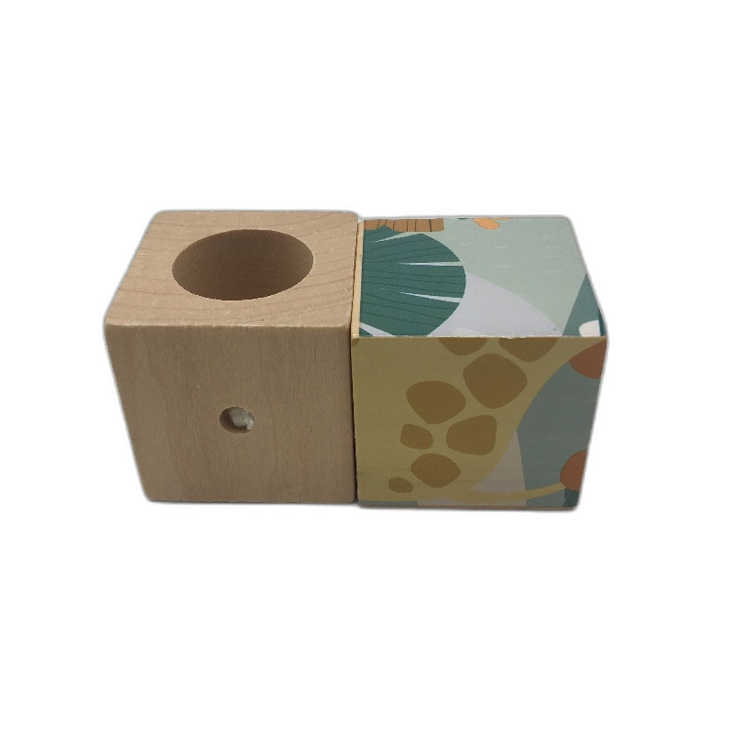 Tree House Toys Wooden Block Puzzle 2 In 1 Sensory Cubes For BabyToddler Age 2+