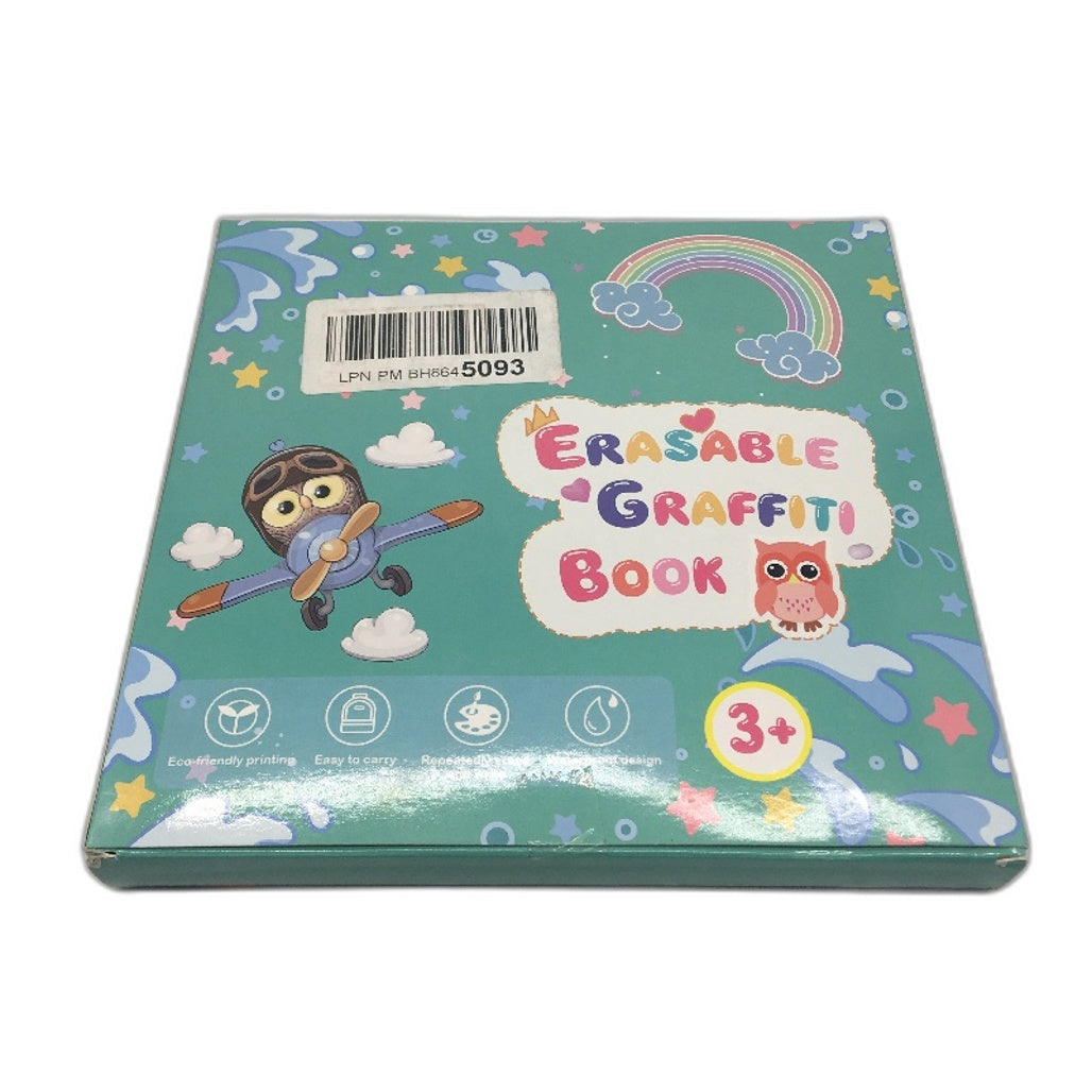 Erasable Graffiti Book Portable Kids Safe PVC Drawing Pad Blackboard Book Age 3+