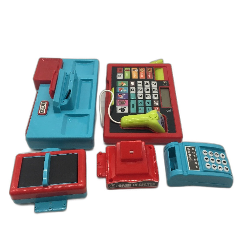 Interactive Kids Shopping Cash Register Educational Toy With Scanner &Calculator