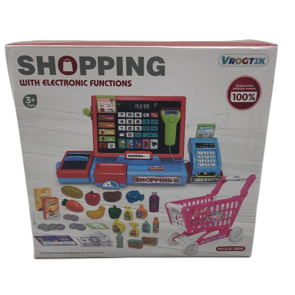 Interactive Kids Shopping Cash Register Educational Toy With Scanner &Calculator