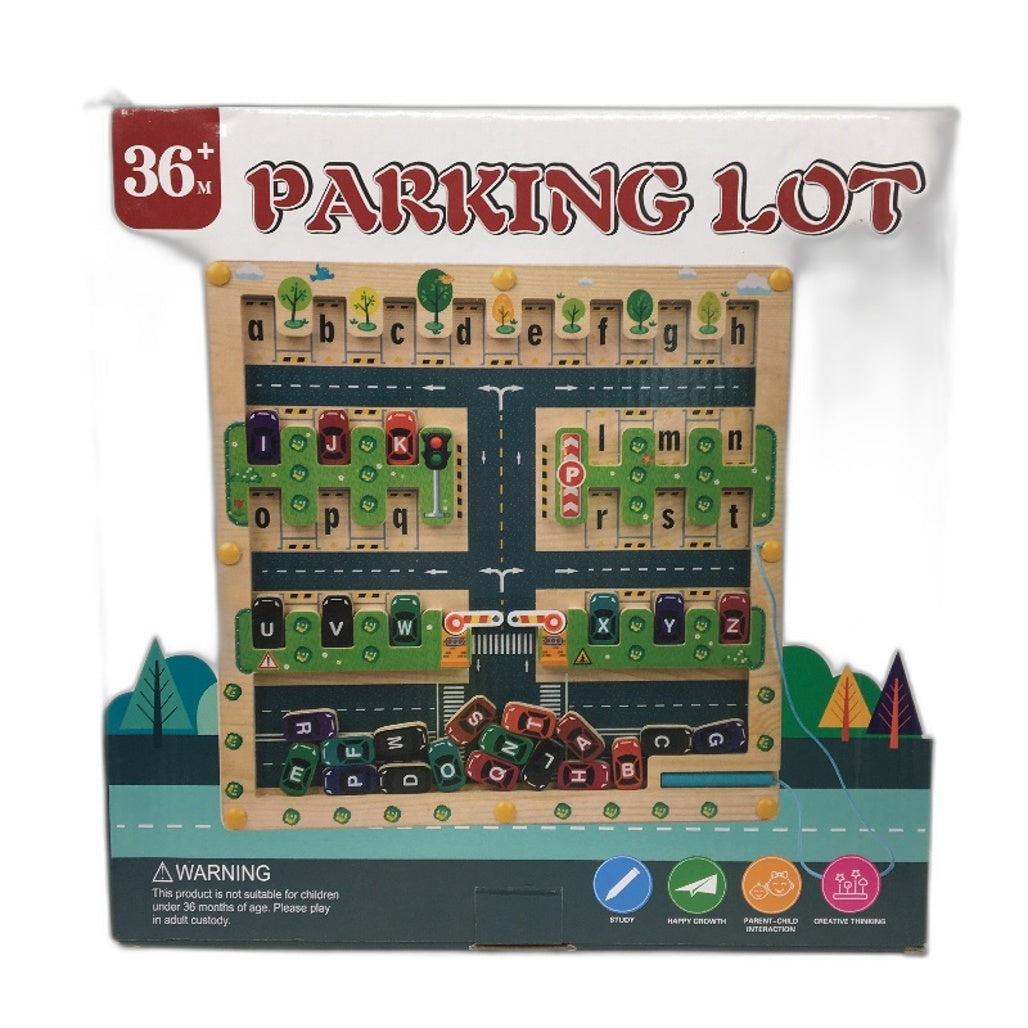 Magnetic Alphabet Parking Lot Wooden Montessori Toys Fine Motor Skills Age 3+
