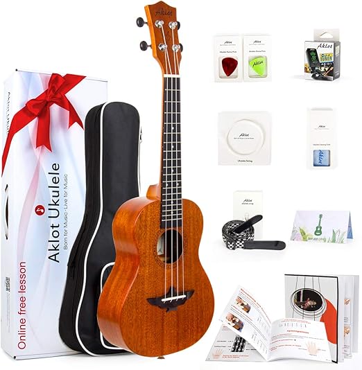 AKLOT Concert Professional Ukelele 23 Inch Beginner Adults With Accessories NEW