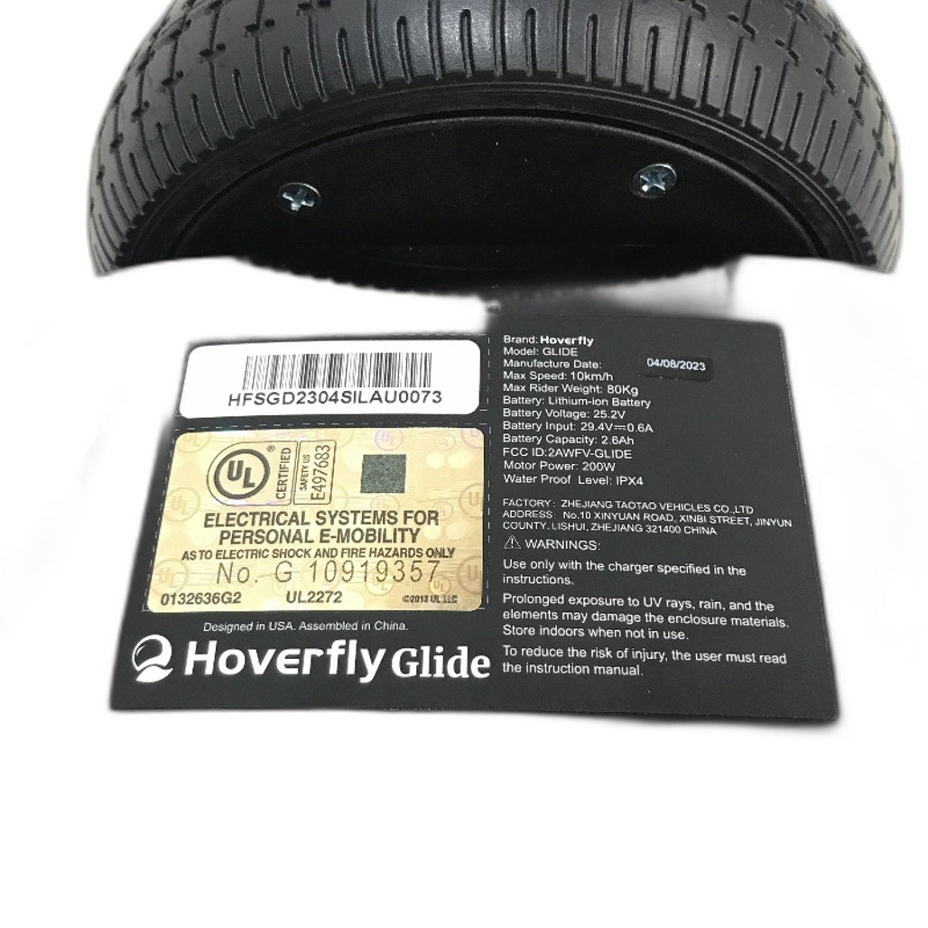 HOVERFLY Glide Hoverboard Self Balance LED Wheels For Kids Adults 20-80kg Black