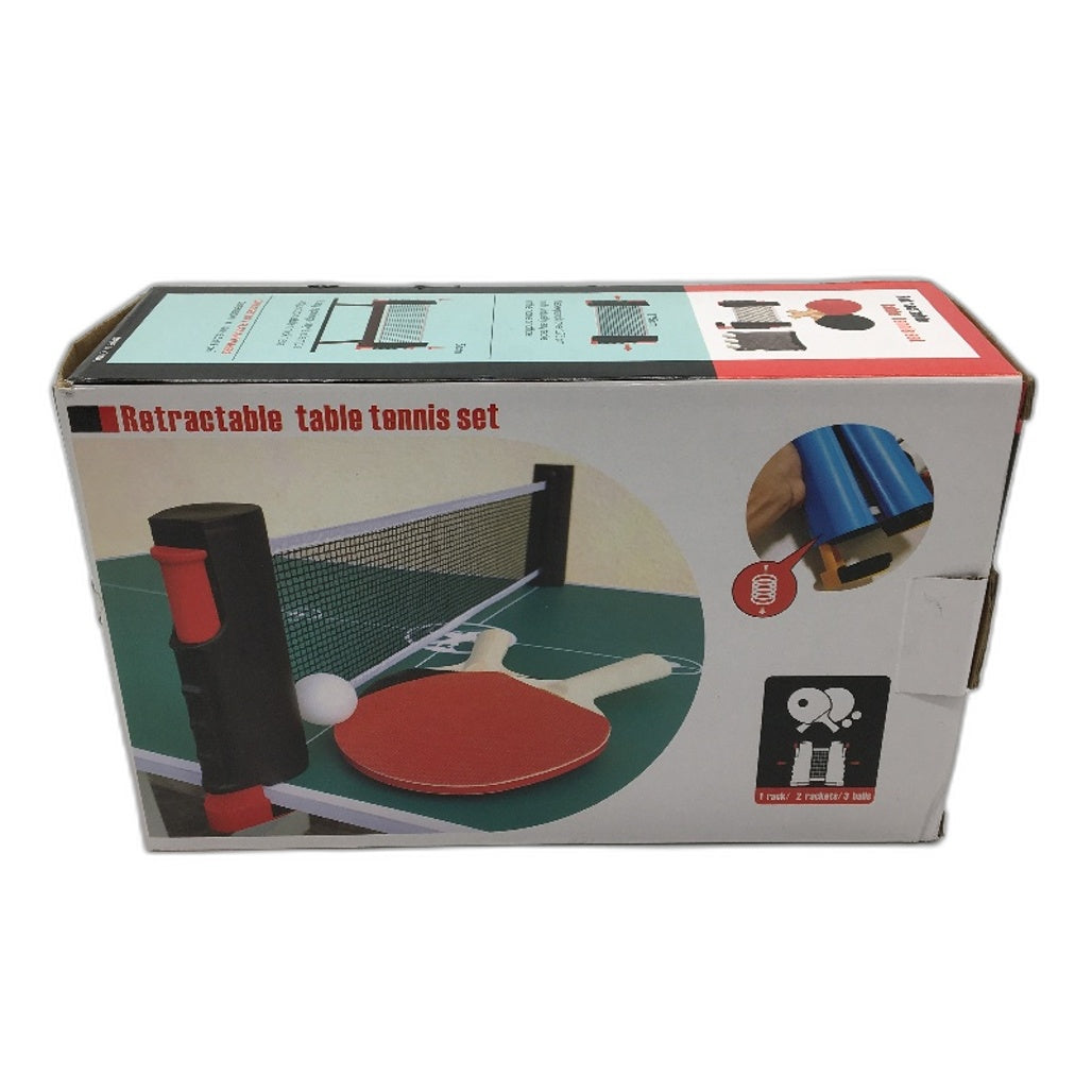 Table Tennis Ping Pong Paddles Retractable Net Portable Travel Set Wth Carry Bag