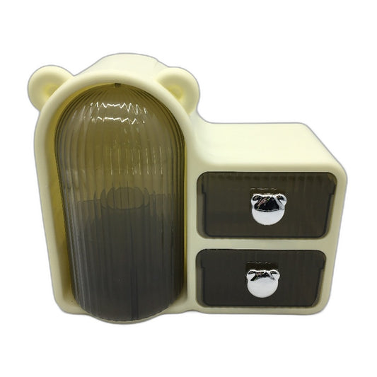 Cute Cream Bear Storage Desk Stationery Organiser 25x11x22cm NEW