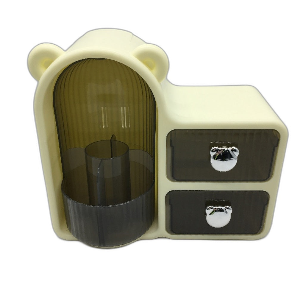 Cute Cream Bear Storage Desk Stationery Organiser 25x11x22cm NEW