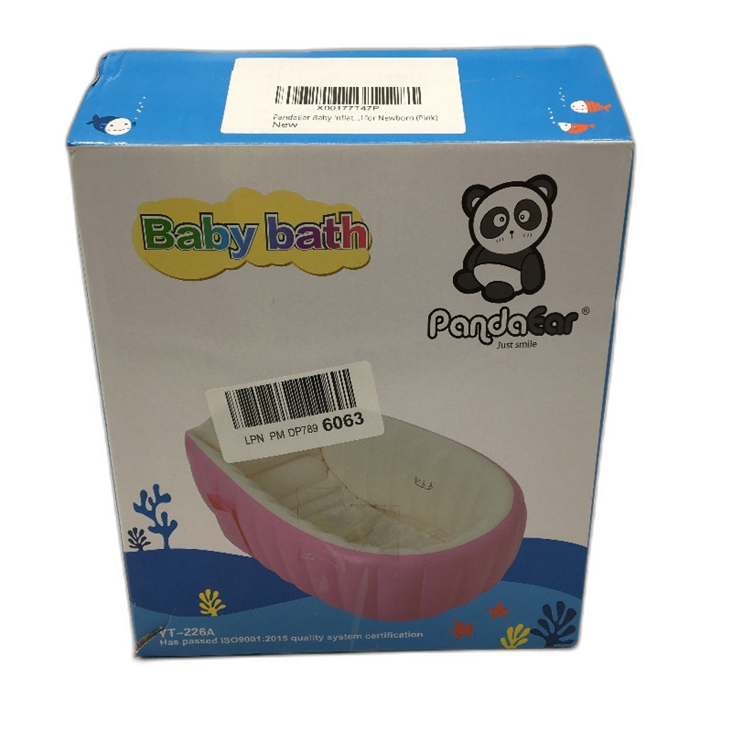 PandaEar Nonslip Travel Friendly Baby Inflatable Bath Tub in Pink NEW