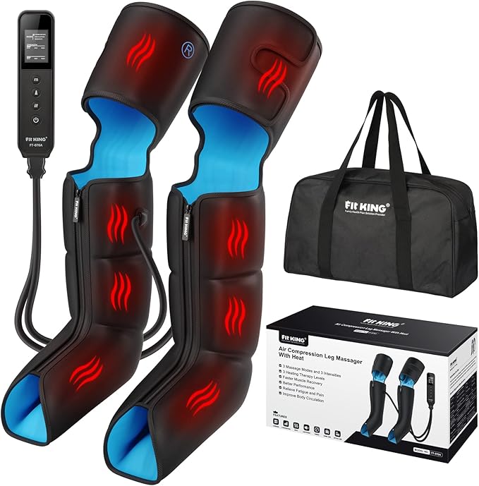 Fit King FT-076A 3 Mode Air Compression Low Noise Leg Massager with Heat NEW