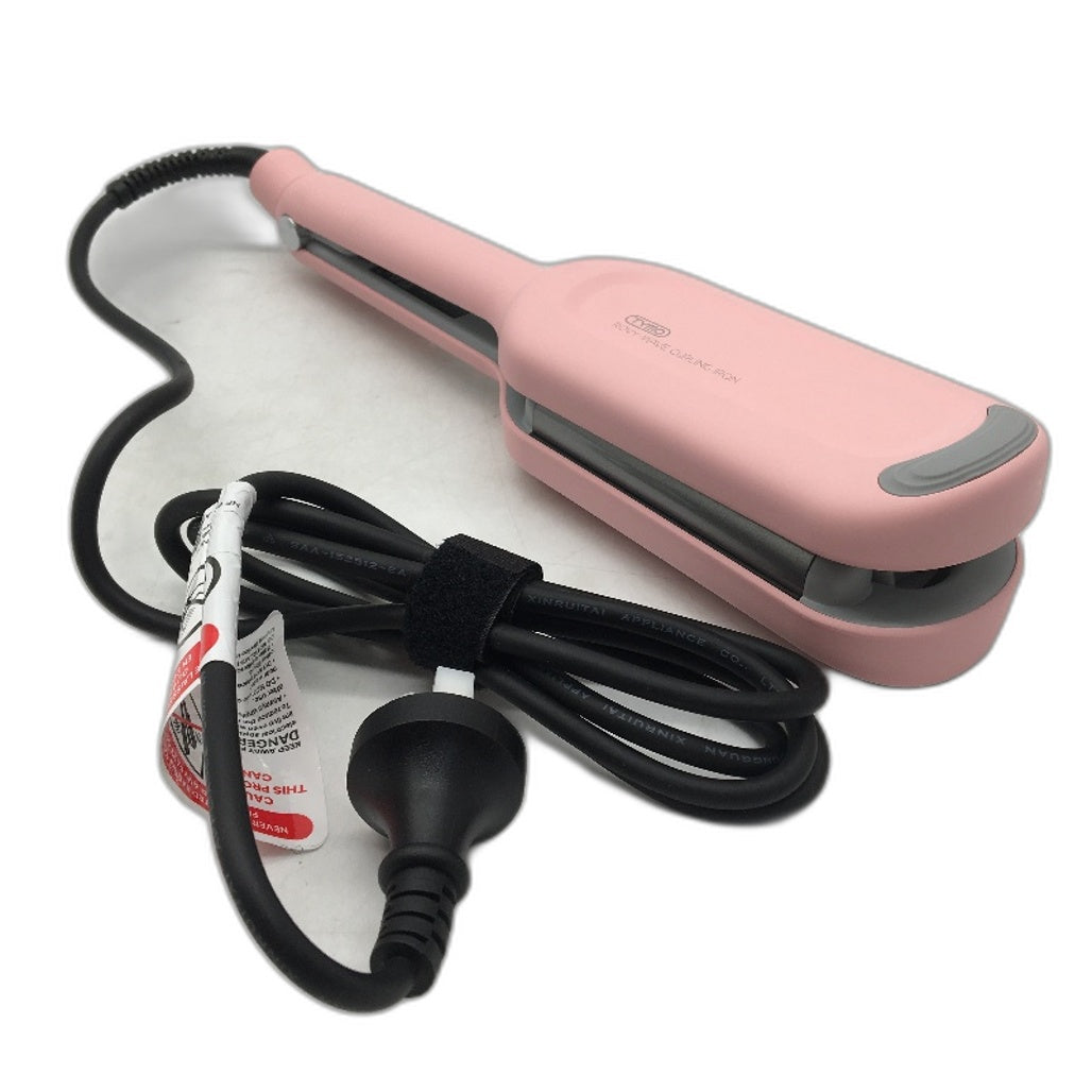 Tymo Rovy Wave W Shape Anti Scald Pink Curling Iron with Style Timer NEW