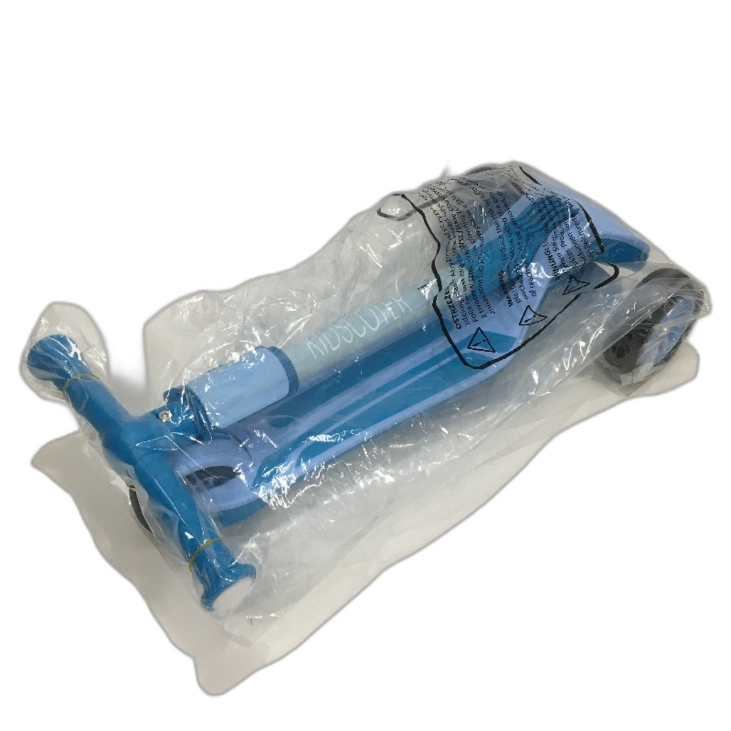 KIDSCOTER 2 in 1 Adjustable Folding LED Light Up Kick Scooter in Blue NEW