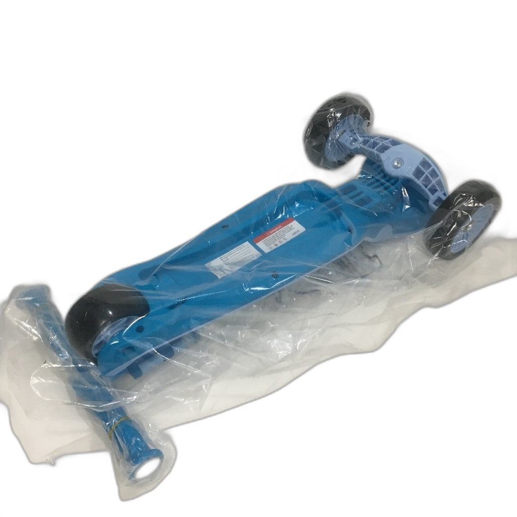KIDSCOTER 2 in 1 Adjustable Folding LED Light Up Kick Scooter in Blue NEW