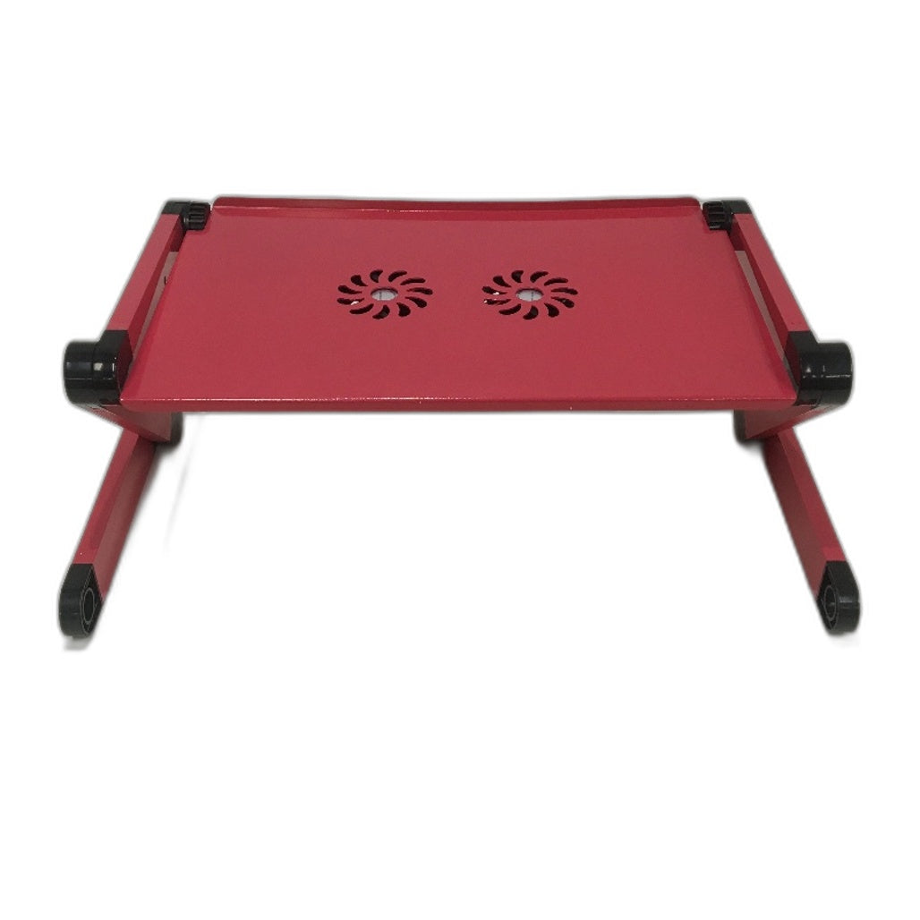 Multifunctional Aluminum Red Laptop Table with USB Fan and Mouse Pad NEW
